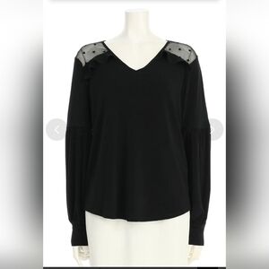Adrianna Papell Black Blouse with Lace Accents